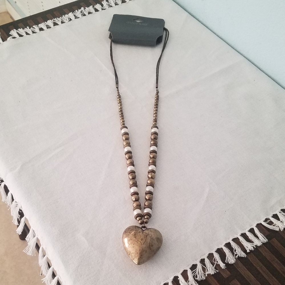 Metal Beaded Heart Necklace